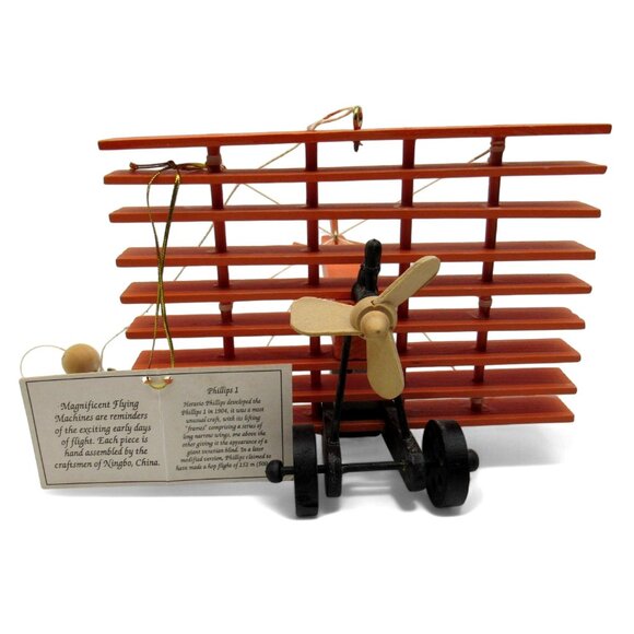 Magnificent Flying Machines HORATIO PHILLIPS 1 Hanging Wood And Metal Rare - Picture 4 of 10